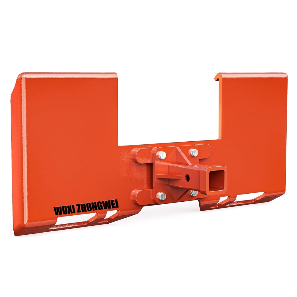 YITAMOTOR 3/8" Skid Steer Mount Plate with 2" Removable Trailer Hitch Receiver